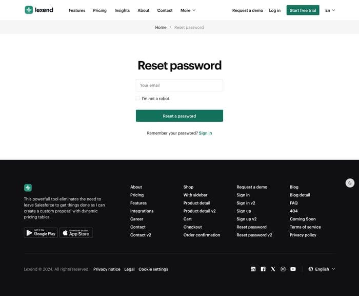 Reset password v2